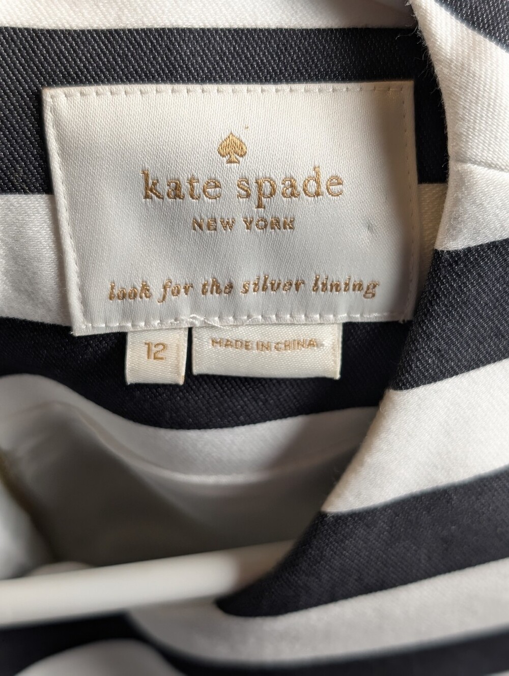 Kate Spade Short Sleeve Cotton/Silk Striped Short Shift Dress - Picture 6 of 11